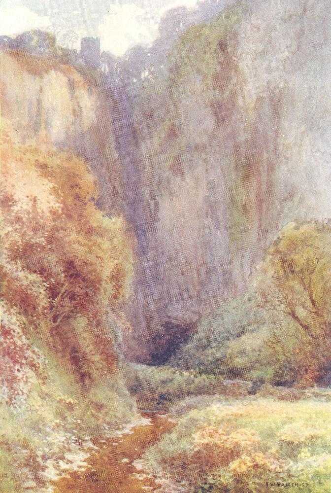 Peak Cavern Gorge, Castleton, Peak District. Derbyshire. Ernest Haslehust 1920